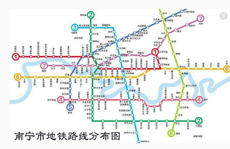 南宁地铁分布图（南宁地铁三十三中A出口）