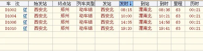 西安北到渭南北高铁票查询（渭南北到西安北高铁时刻表）