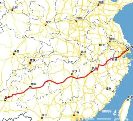 请问上海到昆明的高铁要几个小时（上海昆明铁路）2