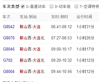 大连北站到鞍山西高铁多长时间能到(鞍山到大连北高铁)1