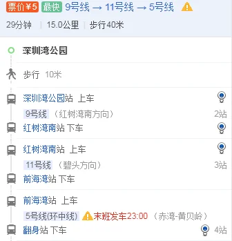 如何坐地铁去深圳湾口岸（深圳湾地铁最后一班）6