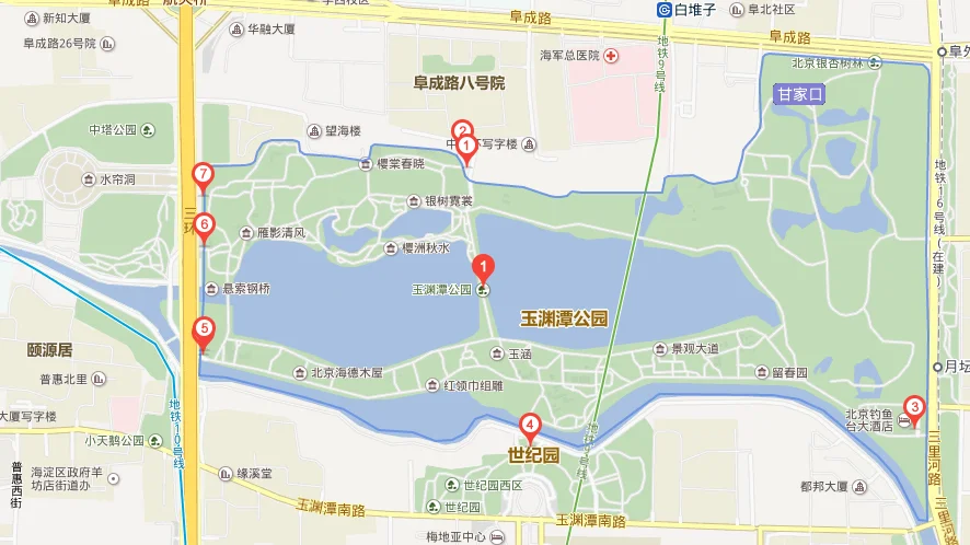北京玉渊潭公园怎么去(地铁公交)(玉渊潭公园哪个门有地铁站)2