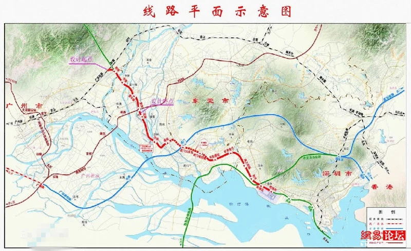 穗莞深城际铁路详细的路线分布图（穗莞深城际轨道交通）3