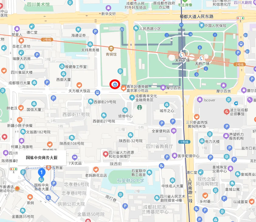 地铁火车东站到地铁天府广场座几号线（天府广场地铁站布局）