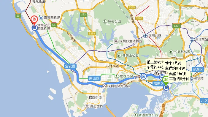 深圳机场到罗湖口岸坐地铁的话需要多长时间（深圳宝安国际机场到福田口岸地铁站）