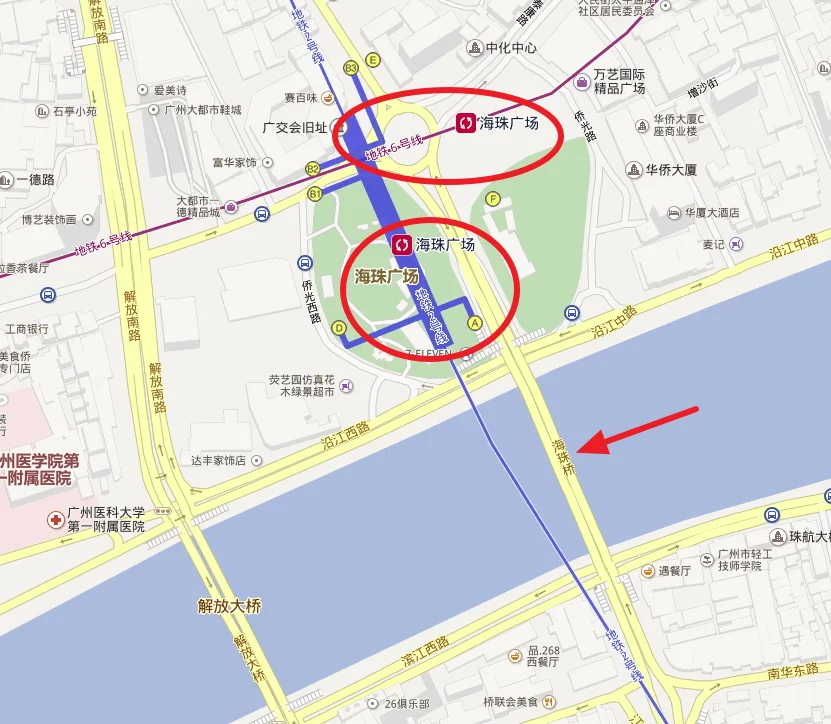 广州市海珠区的地铁站有哪几个（广州海珠桥地铁站）