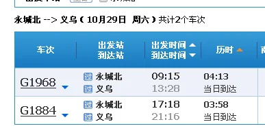 杭州东到永城北站高铁（永城到义乌高铁）1