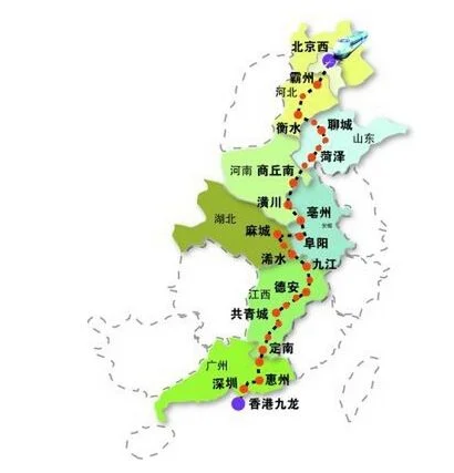 京九高铁走向确定 看看都经过哪些城市（京九高铁濮阳东站）2