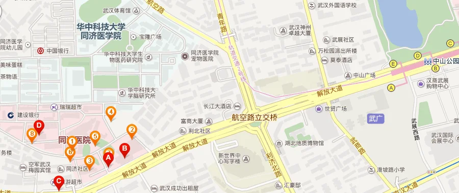 到武汉同济医院坐地铁2号线是青年路站下车近还是中山公园站下车近出地铁站走路远吗大概多少分钟（武汉同济地铁站）1