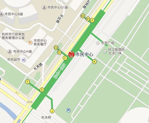 杭州市市民中心的地铁站c口的具体位置（杭州市民中心有地铁吗）1