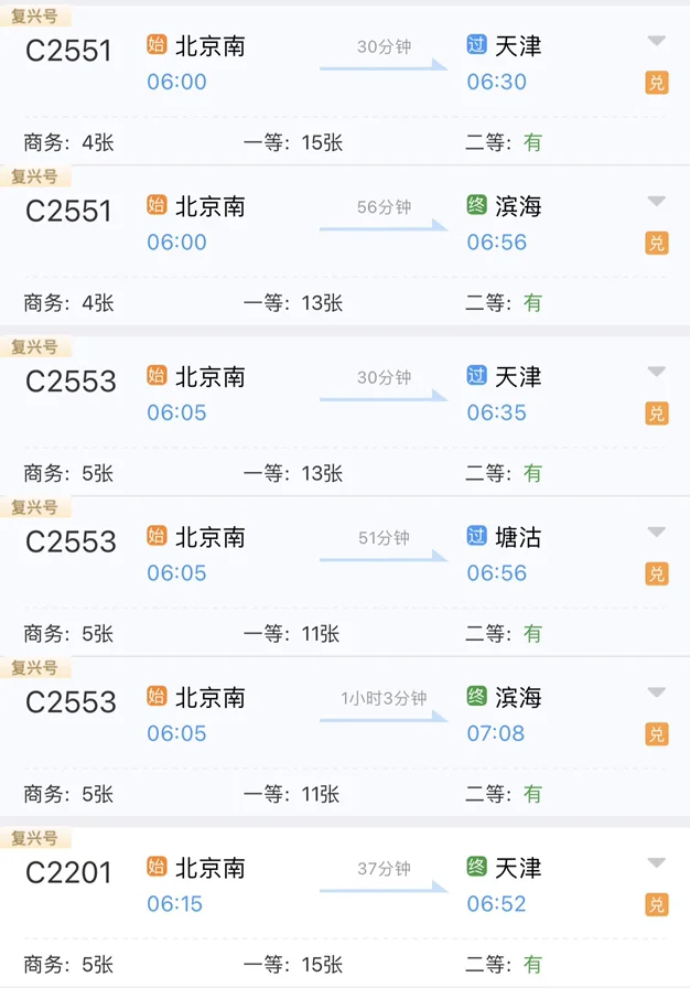 北京到天津高铁多长时间（北京到天津高铁时刻表查询）3