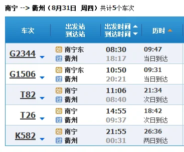 高铁g1503时刻表停靠哪些站（南宁到衢州高铁）3