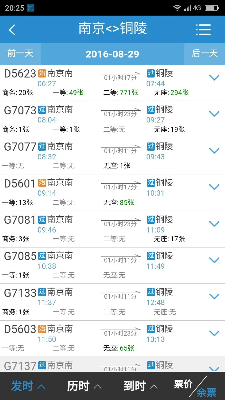 南京南站到铜陵站高铁时间表（南京南到铜陵高铁时刻表）2