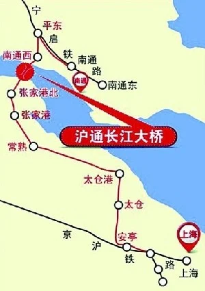 沪通铁路经过南通哪些地方（沪苏通长江大桥铁路路线）4