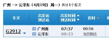 广州至云浮高铁时间表（广州南到云浮东高铁时刻表）5
